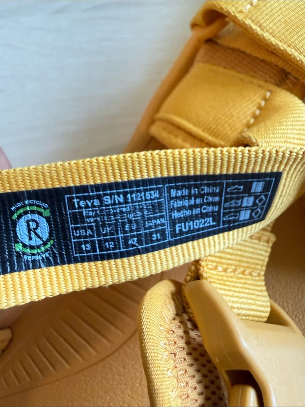 Teva Hurricane Drift Mustard Sport Sandals Men’s US 13 Adjustable Outdoor